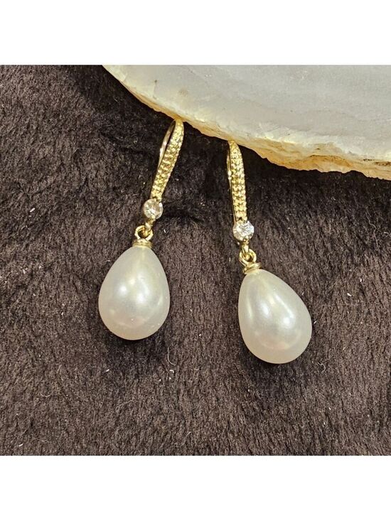 . Jewelry - *4 for $25* WaterDrop Faux Pearl Goldtone Earrings Earrings